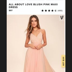 Lulu’s All About Love Blush Maxi Dress